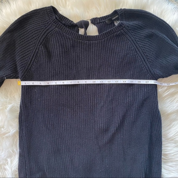 Forever 21 women’s knit open back black overhead sweater size large - Picture 2 of 7